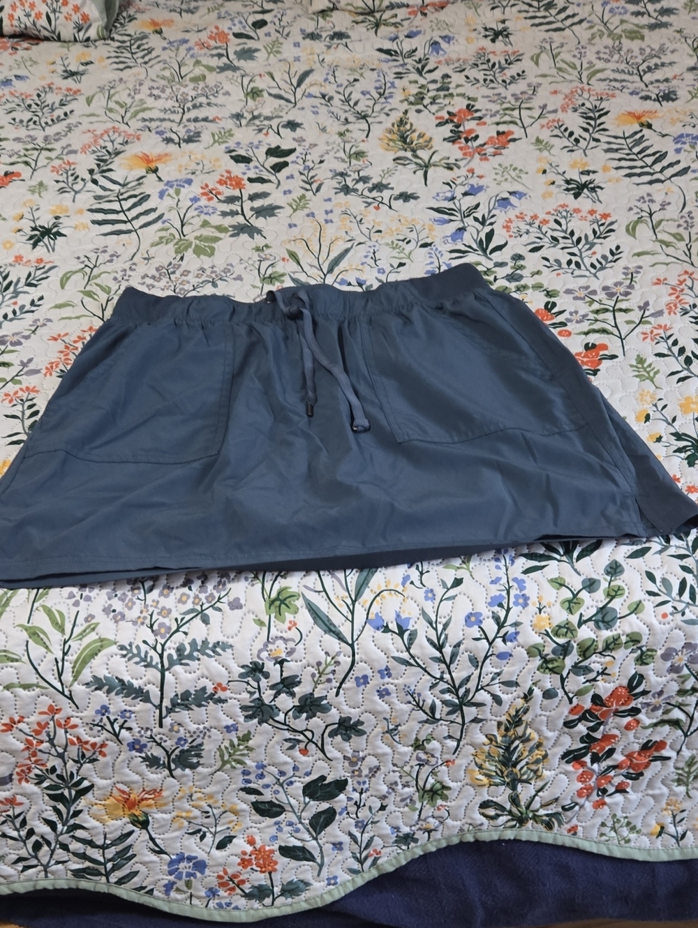 Women’s Drawstring Pocket Mini Skort - Slate Blue